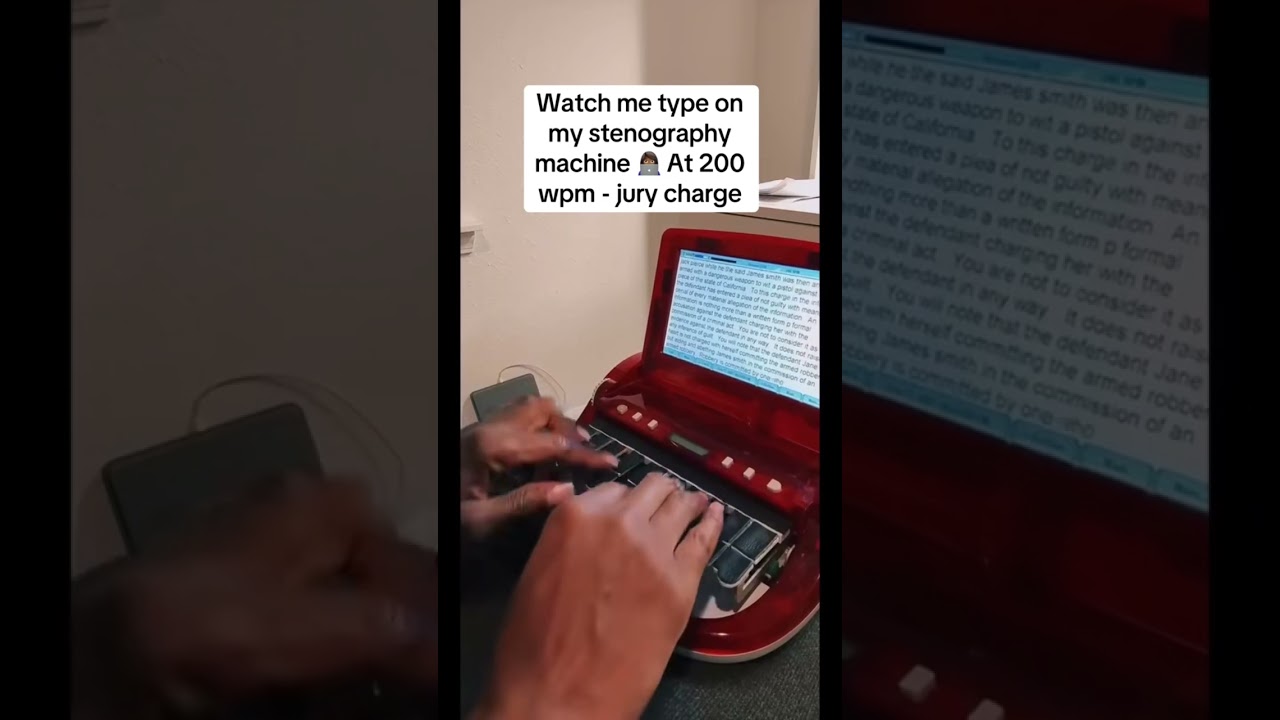Typing at 200 wpm on my stenography machine! I love practicing ❤️ #stenography #courtreporter