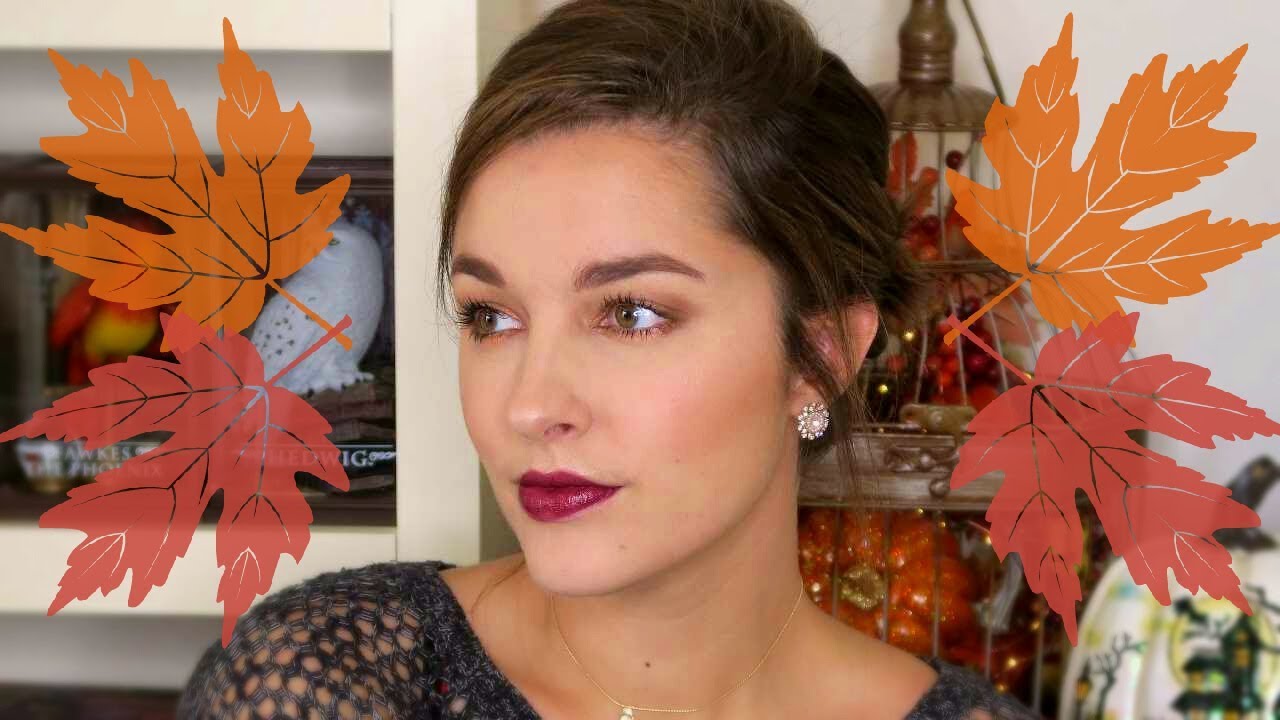 Autumn Makeup Look | Gold Bronze Eye & Dark Cherry Lip | Mindy Minx