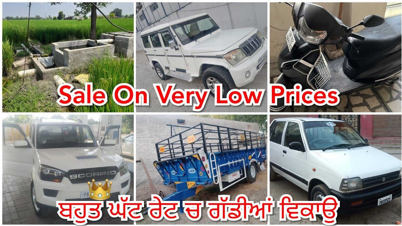 Maruti 800 AC /Mahindra Scorpio S10 /Mahindra Bolero /Honda Activa /6 Acre Land /18 Futi Trally /Car