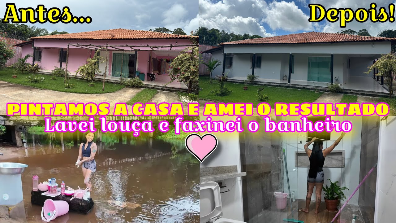 MUDAMOS A COR DA CASA e AMEI|| FUI LAVAR LOUÇA NO RIO|| FAXINA PESADA NO BANHEIRO ESTAVA PRECISANDO💕