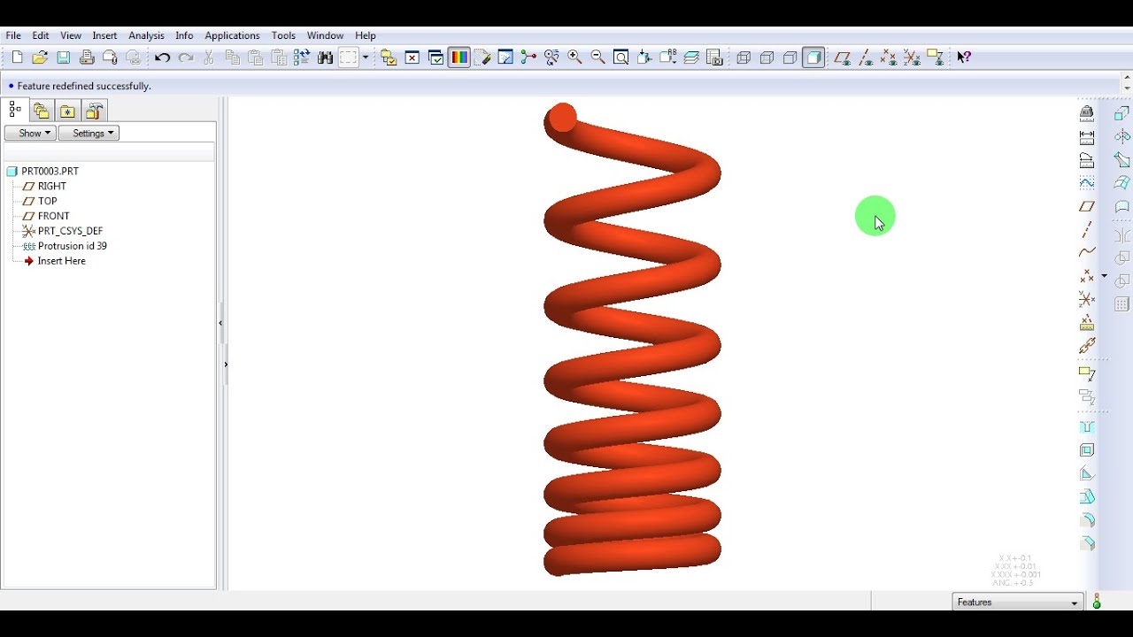 Pro E | Creo | Helical Sweep | Spring | Variable pitch | Tutorial | GRS |