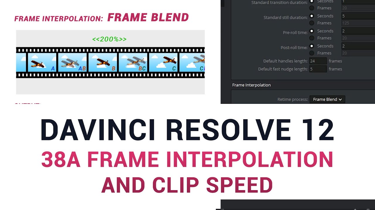 DaVinci Resolve 12 - 38a Frame Interpolation and Clip Speed