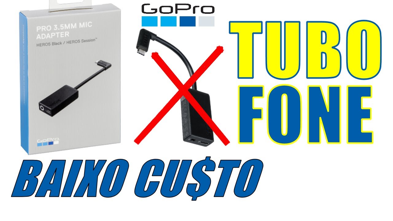 ADAPTADOR MICROFONE GOPRO BAIXO CUSTO #AAMIC-001 #GOPRO #TUBOFONE