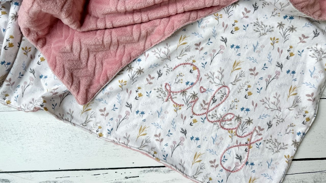 Hand-Embroidered Baby Blanket Tutorial- How to Chain Stitch and Make a Flannel and Minky Blanket