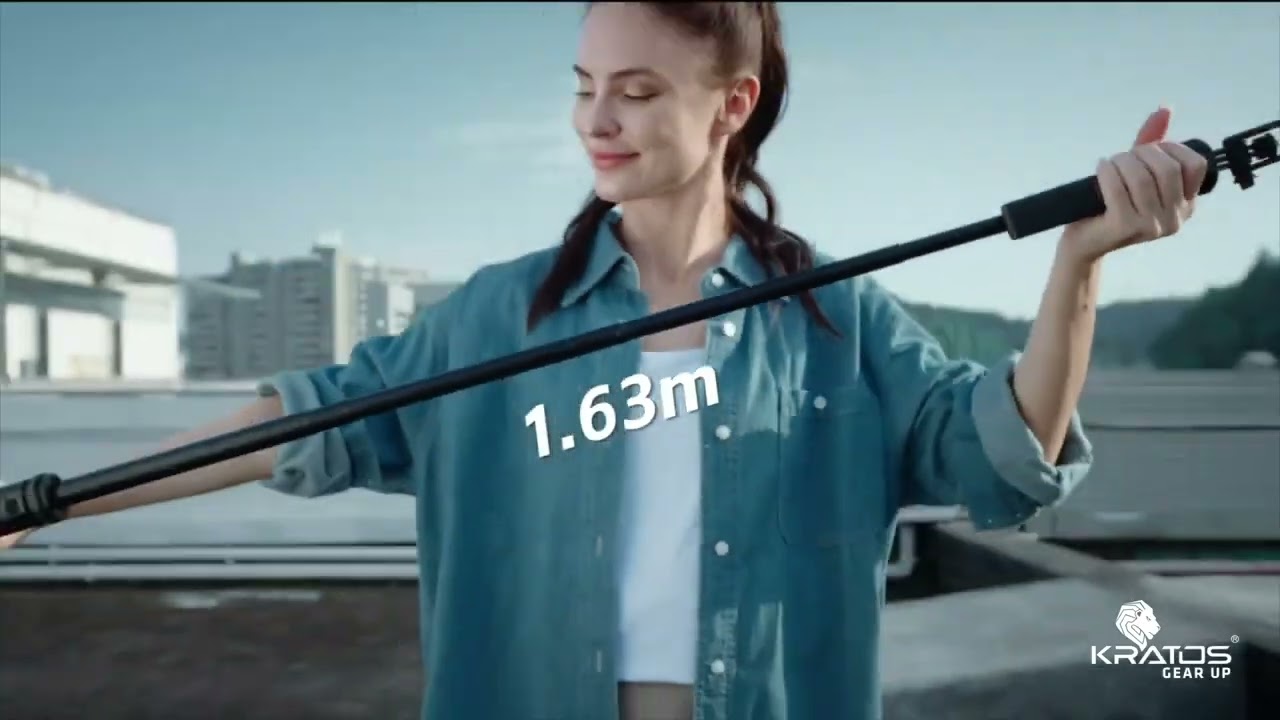 Kratos K8 AI 70" selfie-stick tripod with auto face tracking and 360° rotation for stable shooting.