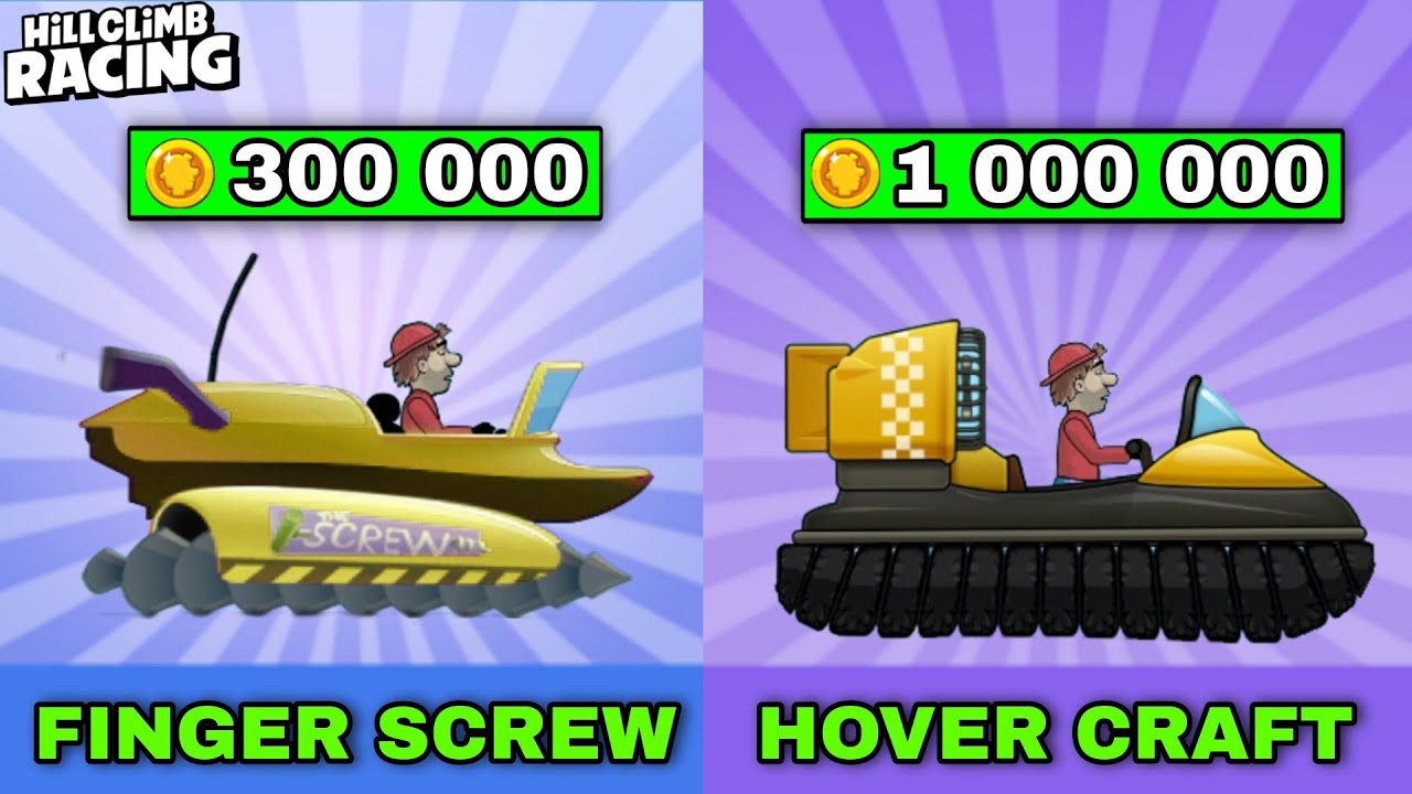 Hill Climb Racing : FINGER SCREW vs HOVERCRAFT