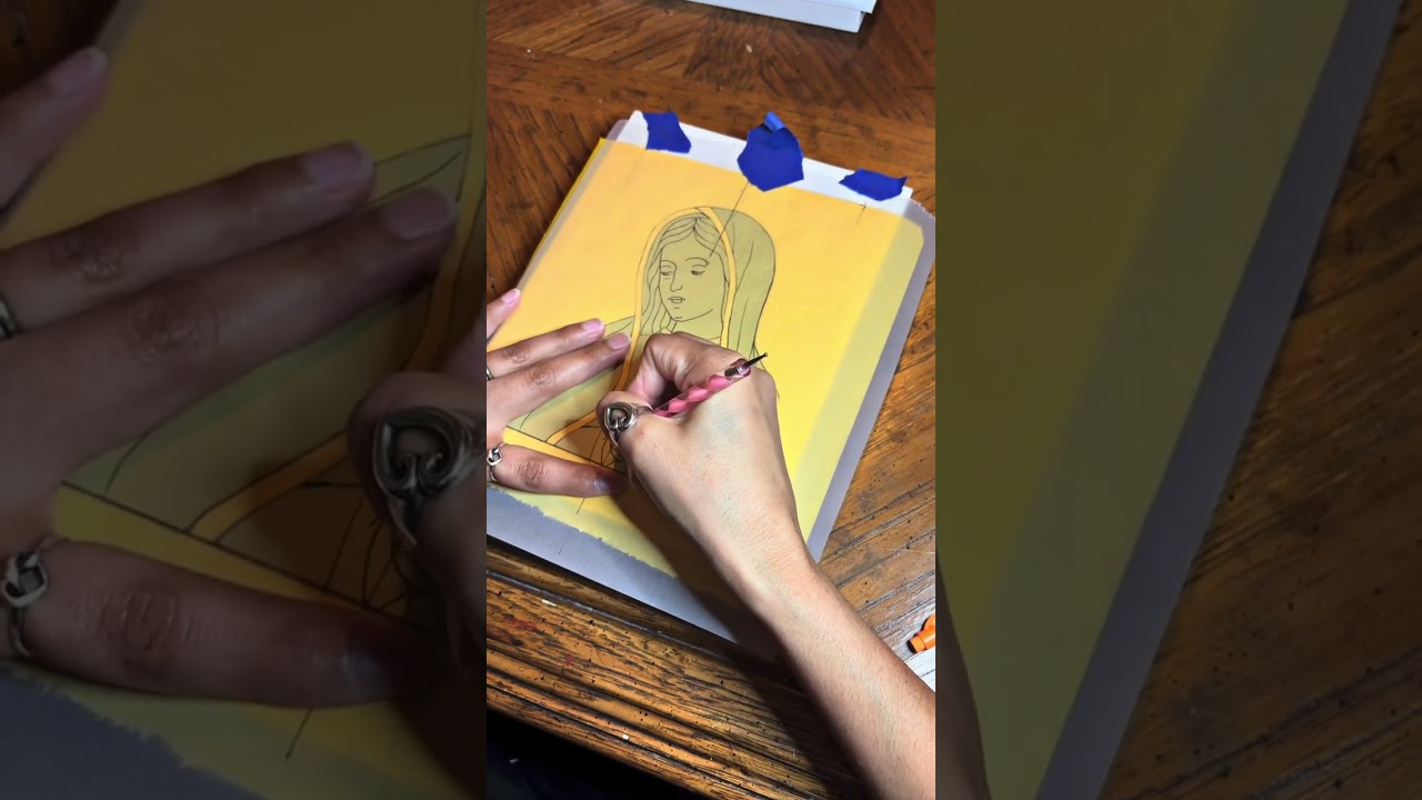Icono de la Virgen de Guadalupe en estilo bizantino (manto, rostro, túnica y pliegues) 