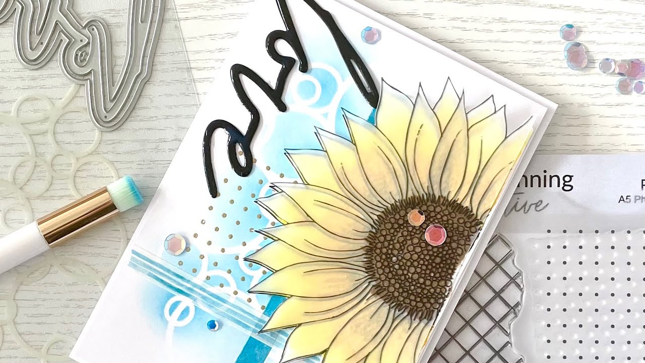 Charity Sunflower Download or A6 Stamp | Stand Strong with Ukraine | Card Making Stencil Vellum Love
