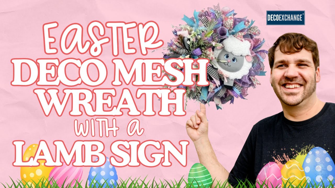 Easter Deco Mesh Wreath with a Lamb Sign Tutorial | DecoExchange Live Replay