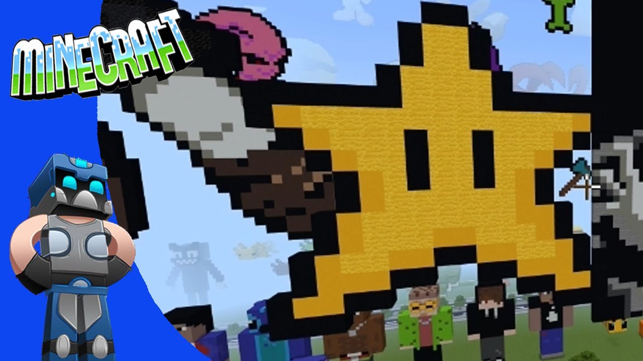 Minecraft: Como hacer Estrella Mario Pixel art Tutorial