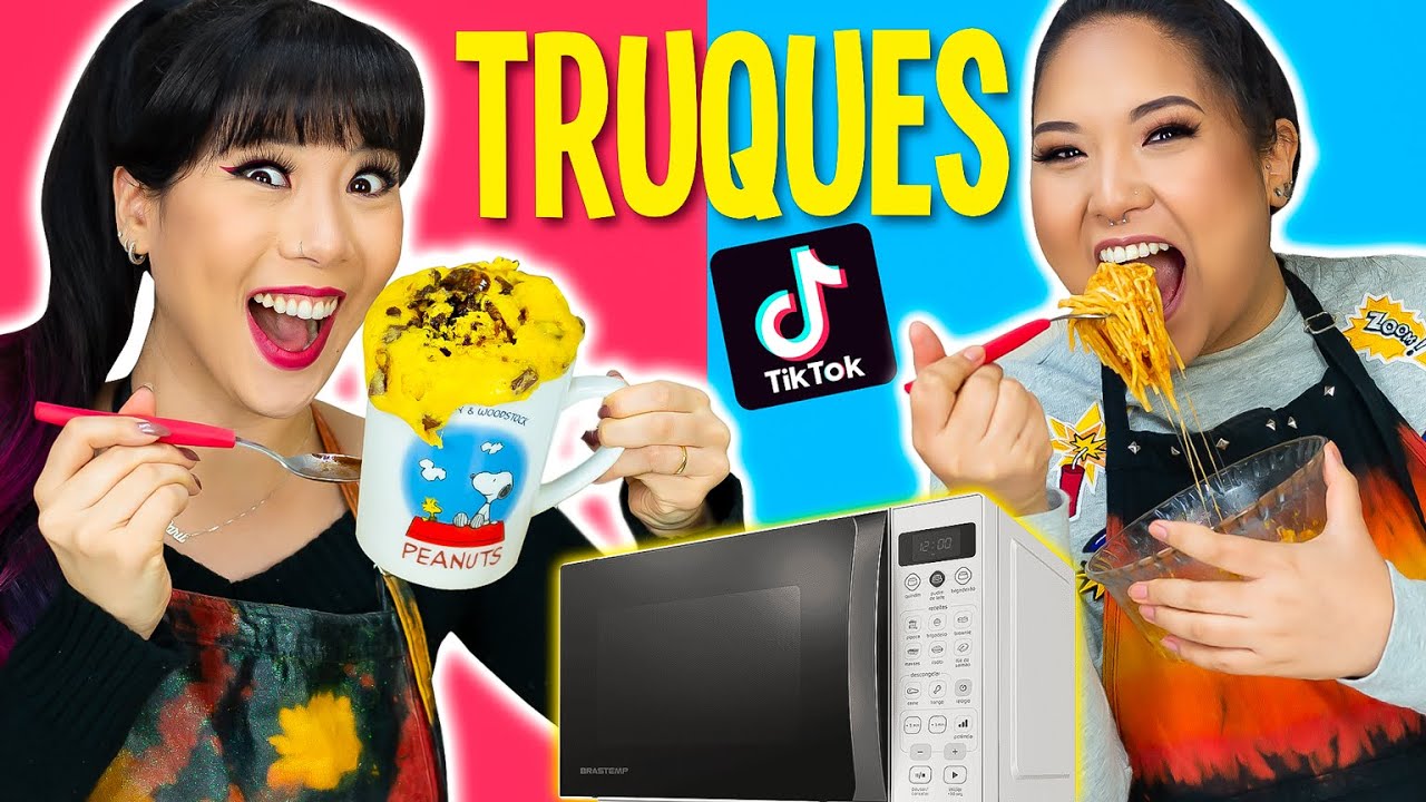 TESTANDO TRUQUES DE COMIDA DO TIK TOK!! FOOD HACKS VIRAI | Blog das irmãs