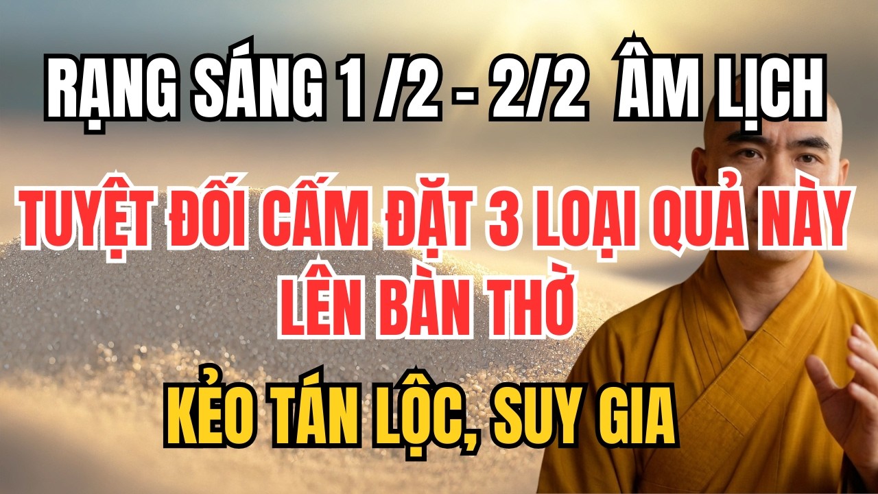 RẠNG SÁNG 1/2 – 2/2 ÂM LỊCH: TUYỆT ĐỐI CẤM ĐẶT 3 LOẠI QUẢ NÀY LÊN BÀN THỜ – KẺO TÁN LỘC, SUY GIA