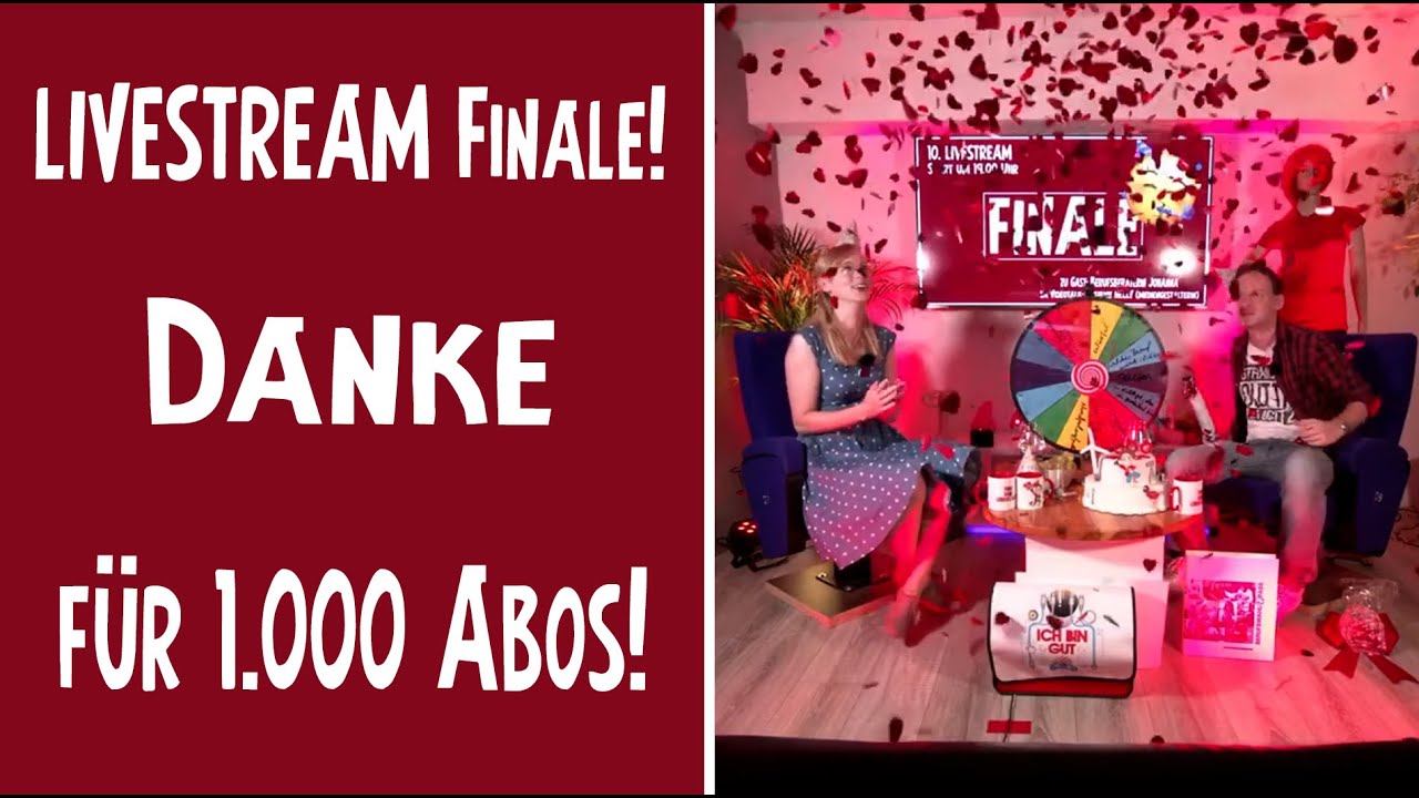 LIVE FINALE! Danke für 1.000 Abos, Berufsberaterin Johanna zu Gast, Videocall mit Azubine Nelly
