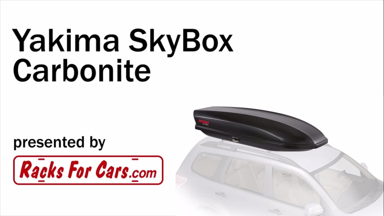 Yakima SkyBox Carbonite cargo roof box - RacksForCars.com