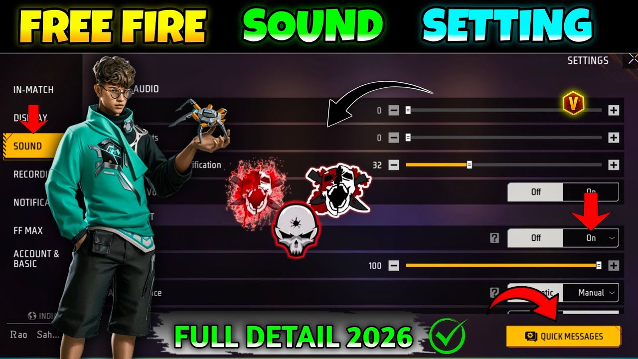 Free Fire Sound Settings | Free Fire Best Sound Setting 2026 | Sound Setting Free Fire | 