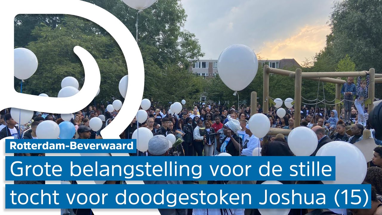 Indrukwekkende stille tocht voor doodgestoken Joshua (15) in Rotterdam-Beverwaard