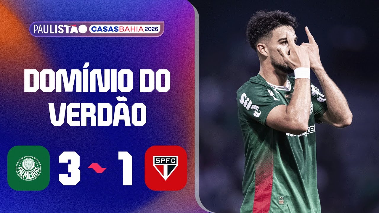 PALMEIRAS 3 X 1 SÃO PAULO | MELHORES MOMENTOS | 5ª RODADA | PAULISTÃO CASAS BAHIA 2026