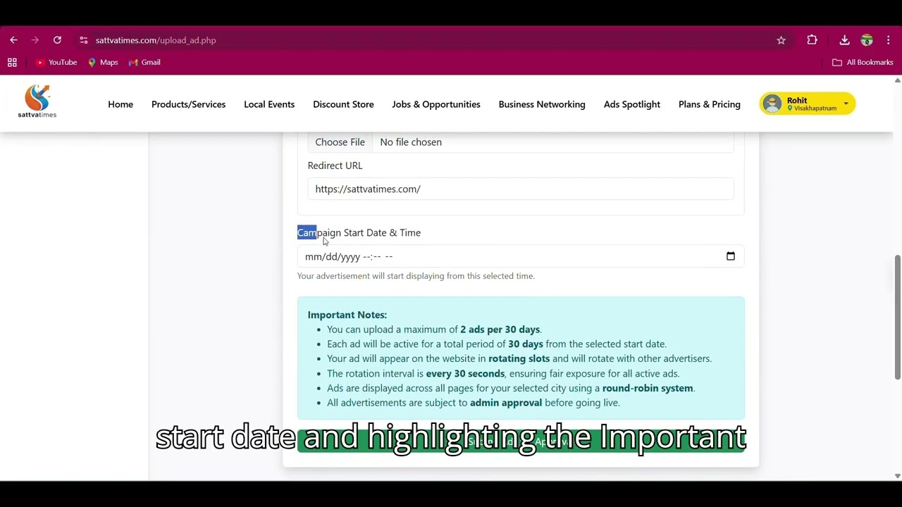 How to Create and Upload Banner Ads on Sattvatimes | Step-by-Step Guide