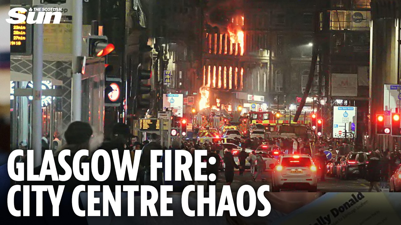 GLASGOW FIRE: Dramatic footage shows devastating impact of city blaze as building destroyed