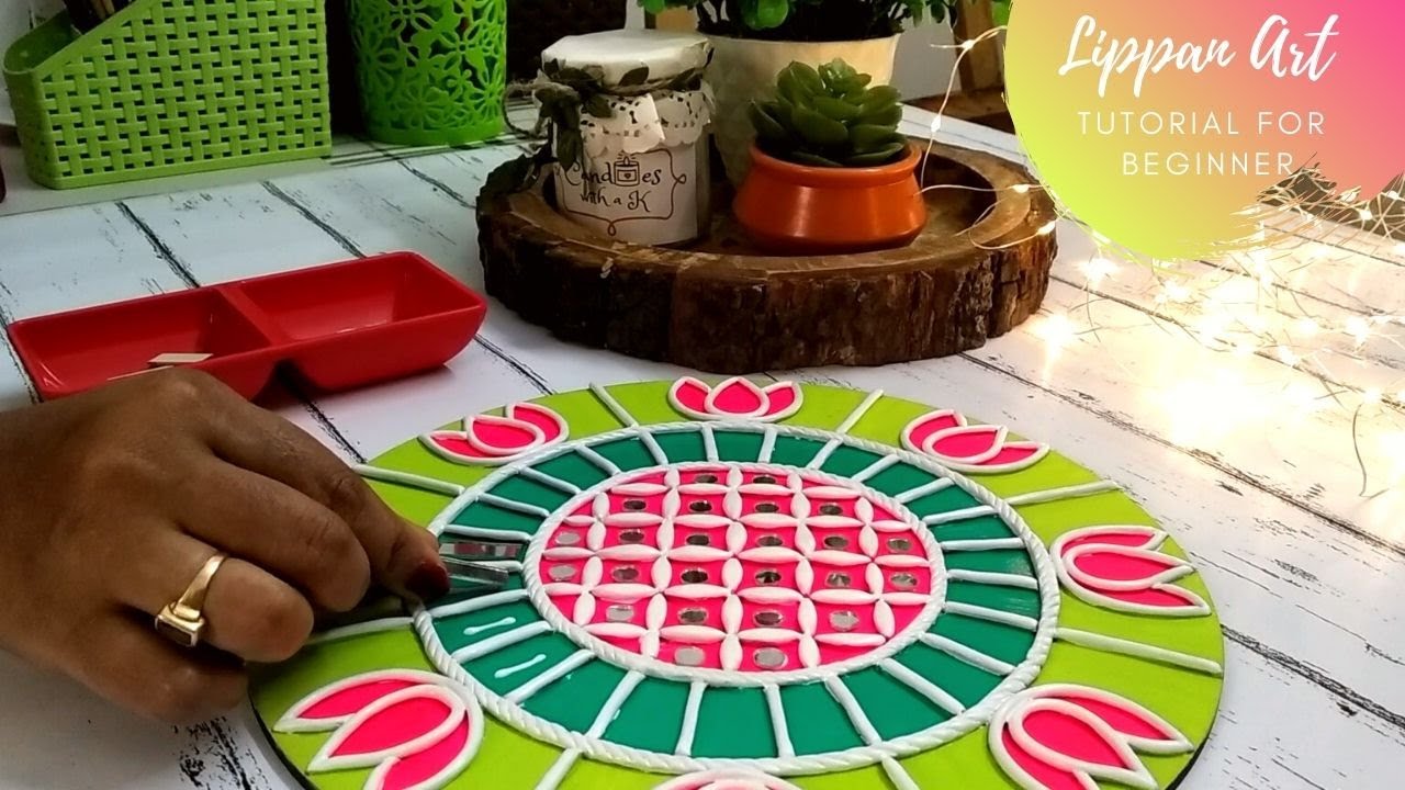 Mud Mirror Work | Lippan Art | Lippan Kaam | Lippan Art tutorial for beginners | DIY cay Mural Art