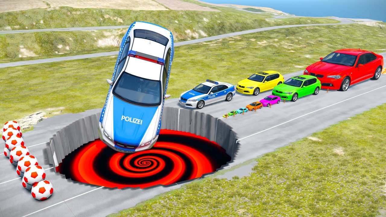 BIG & SMALL CARS vs GIANT PIT #234 - BeamNG.drive Ninja BeamNG !