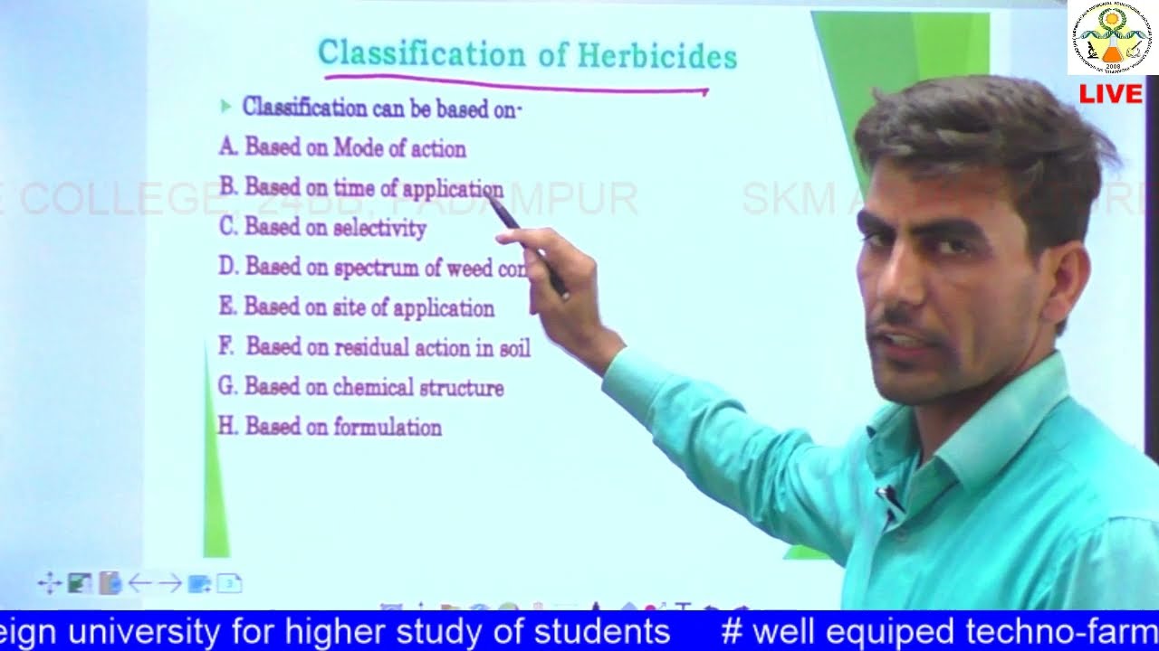 AGRON 313 Lecture-13 Classification of Herbicides