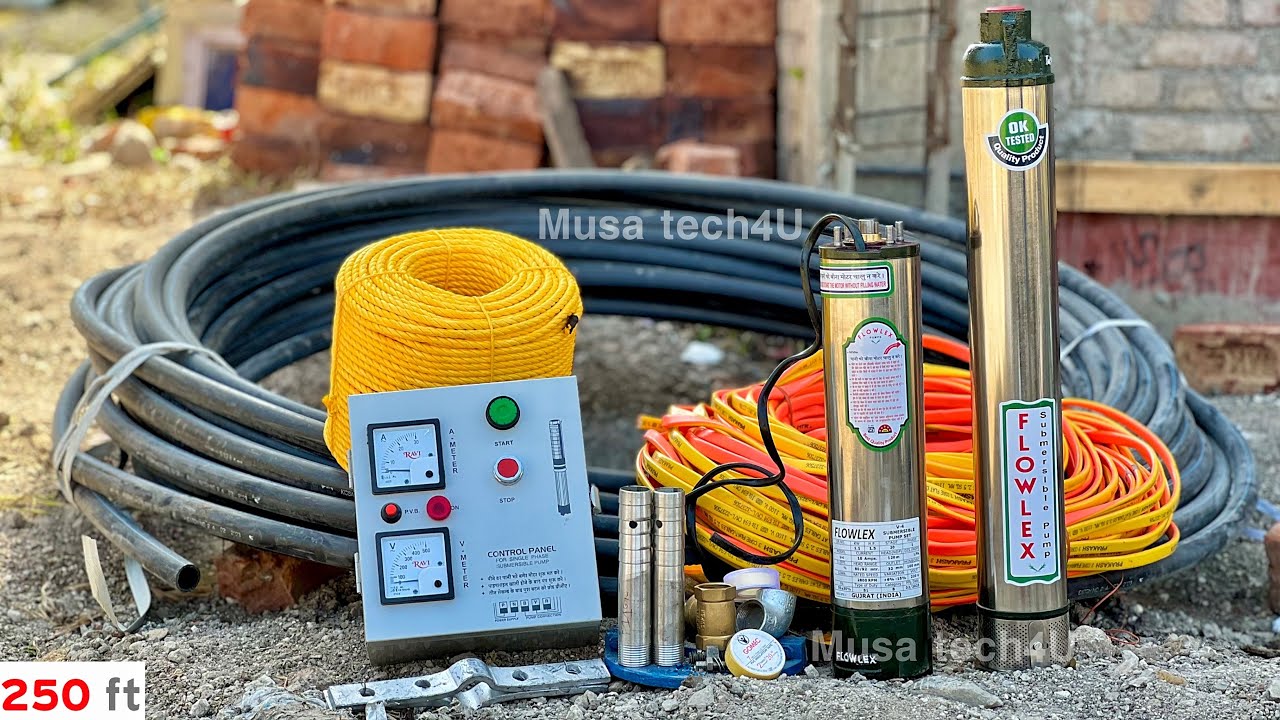 Borewell 1.5HP Submersible Pump Installation Amizing Technique | Borwell Motor Pump Fitting