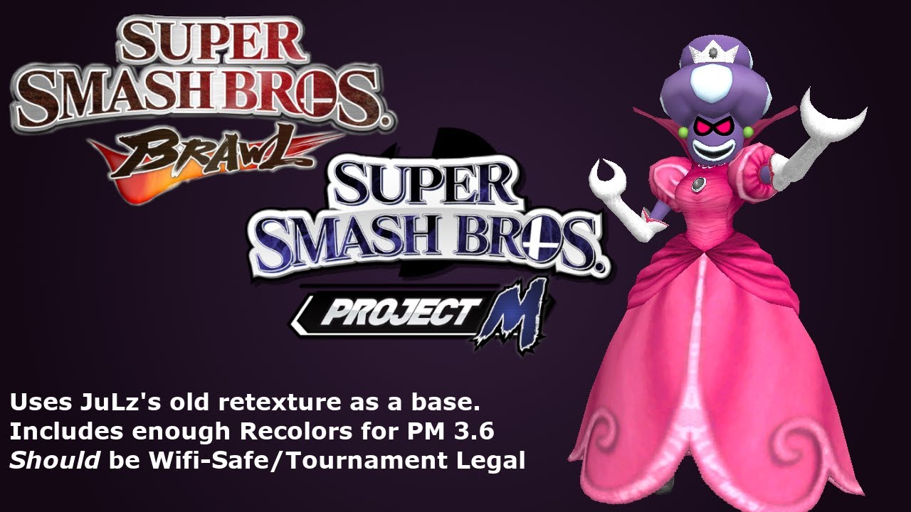 Princess Shroob as a Peach Costume [Brawl & Project M Mod]