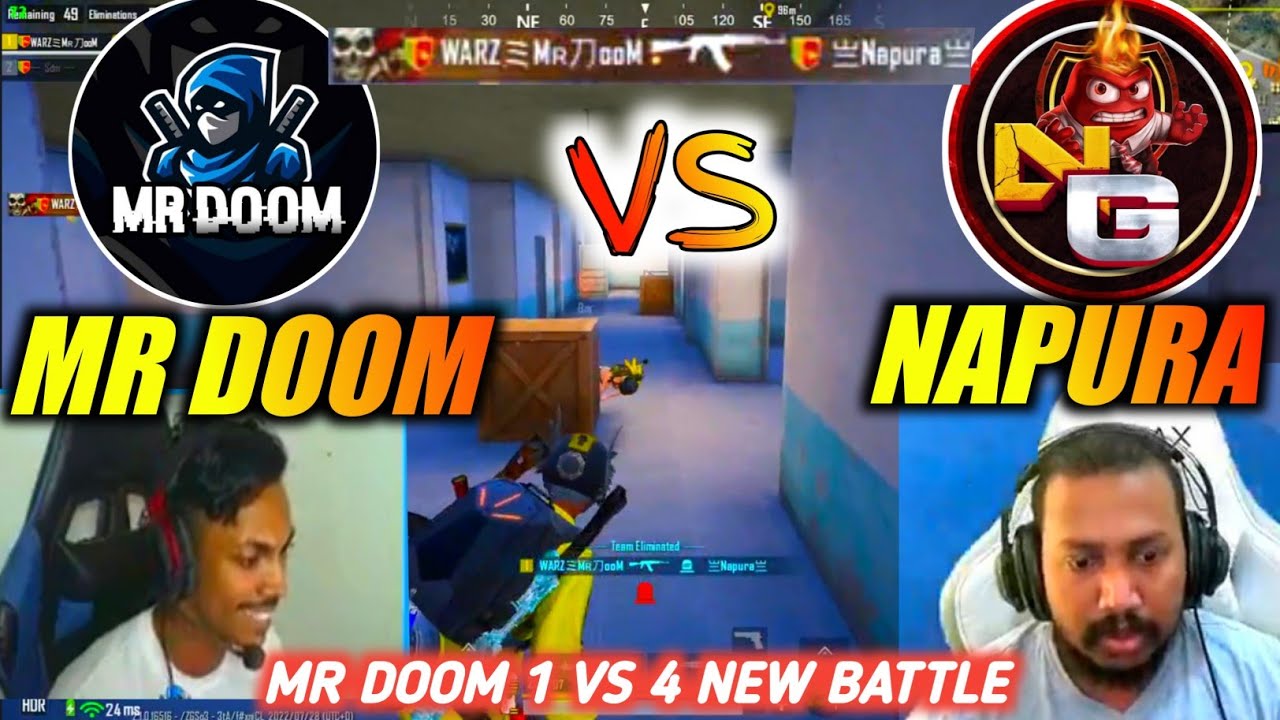 MR DOOM vs NAPURA || New battle 🇱🇰 & 🇱🇰 || Mr doom 1 vs 4 😵‍💫 || Pubg Mobile