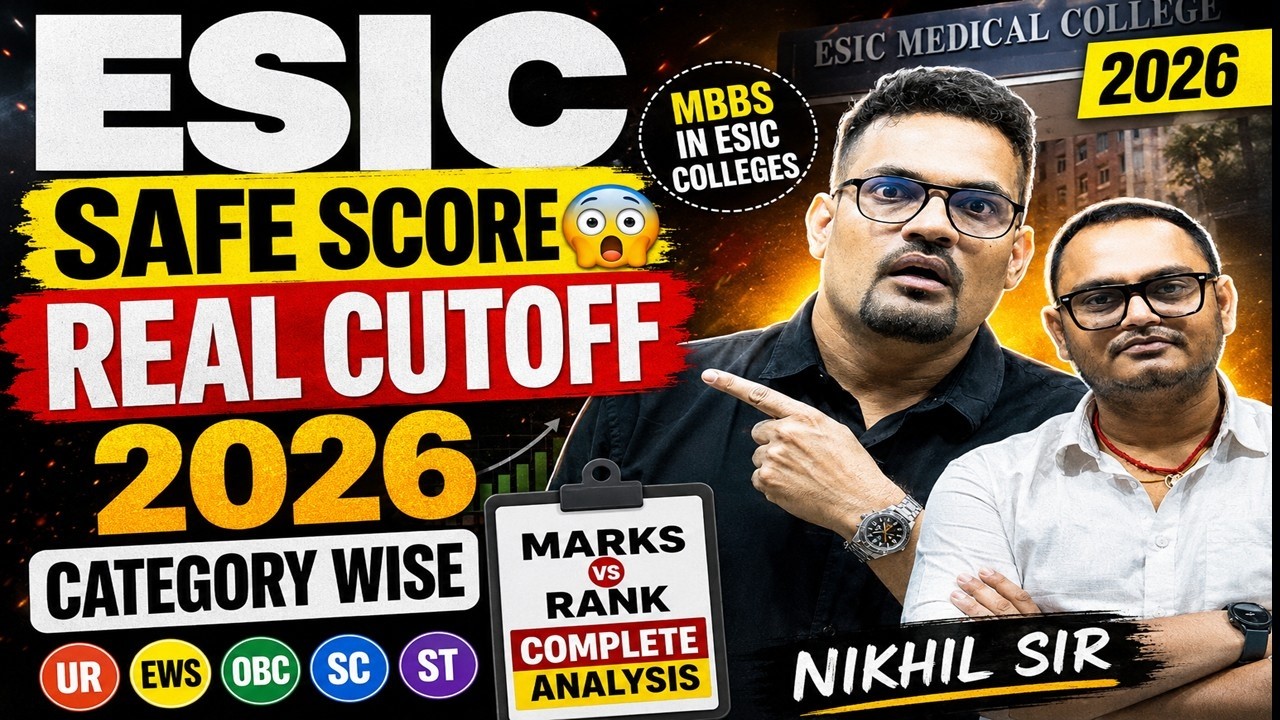 NEET 2026 ESIC College Cutoff & Safe Score 🔥 | Category Wise ESIC Expected Cutoff | Nikhil Sir