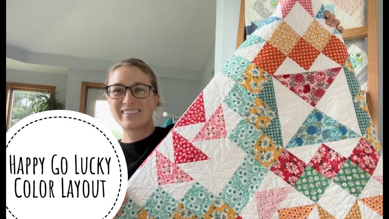 Happy Go Lucky Quilt Along- Explanation of color layout for fat quarters, VLOG