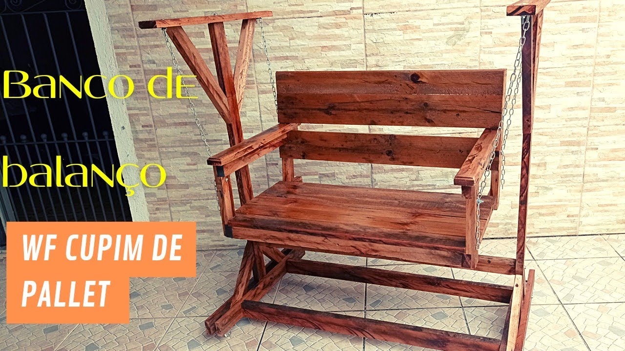 DIY banco de balanço, usando madeira de pallet  vídeo 86