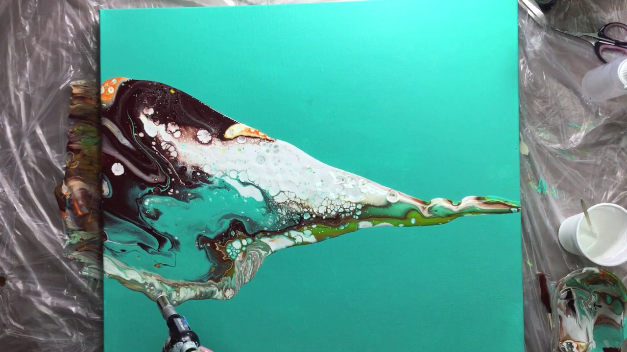 ( 005 )Acrylic pouring with negative space