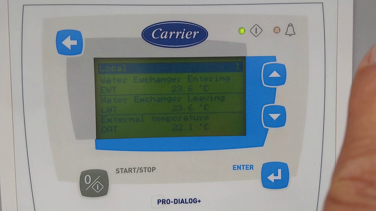 Como ligar o chiller AQUAFORCE 30 XS Carrier