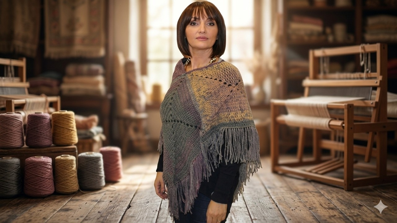 TUTORIAL: poncho Malik/ poncho facile uncinetto***lafatauttofare***