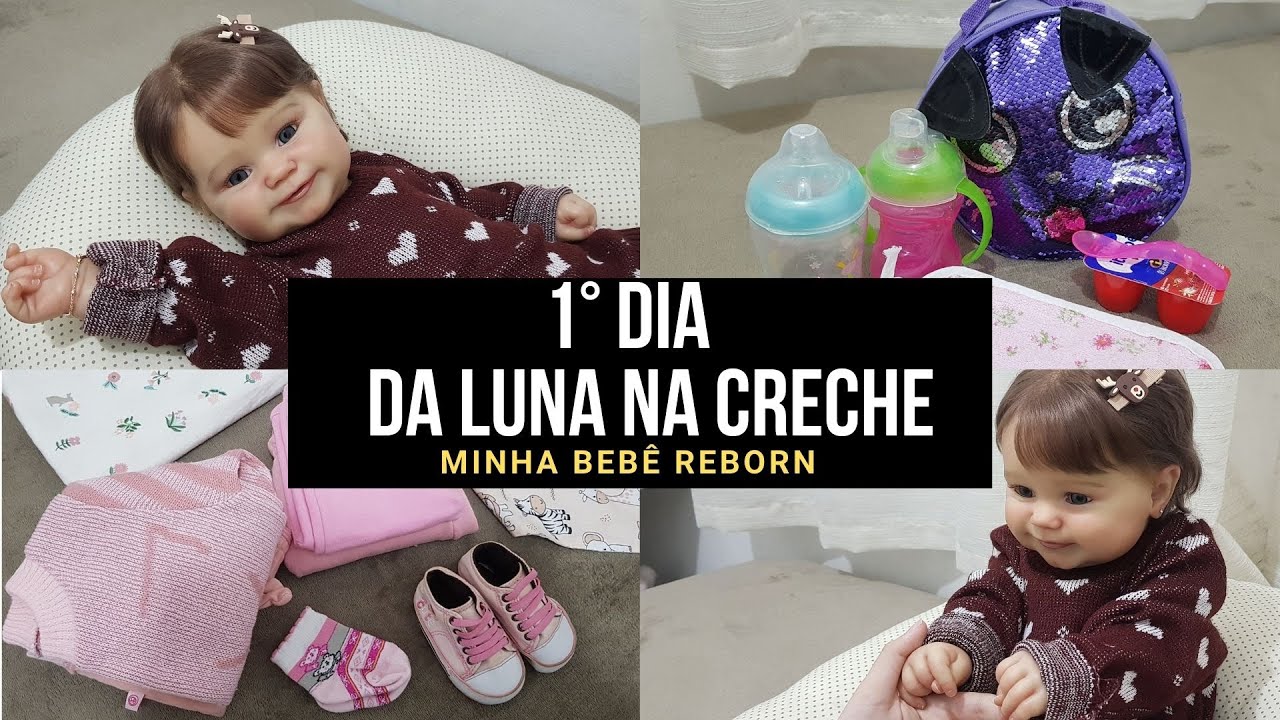 ROTINA PRIMEIRO DIA DA MINHA BEBÊ REBORN LUNA NA CRECHE 🎒