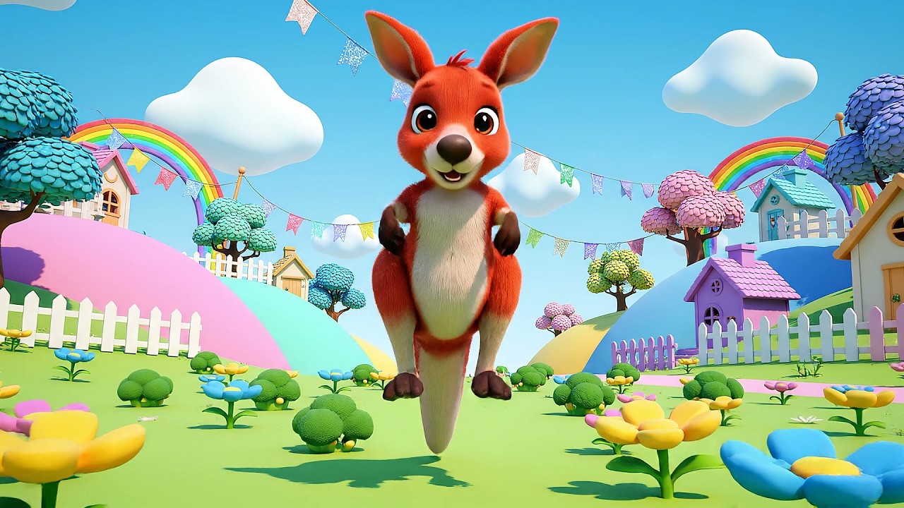 Cinco Pequeños Canguros Rebotan y Saltan | Canciones Infantiles de Animales