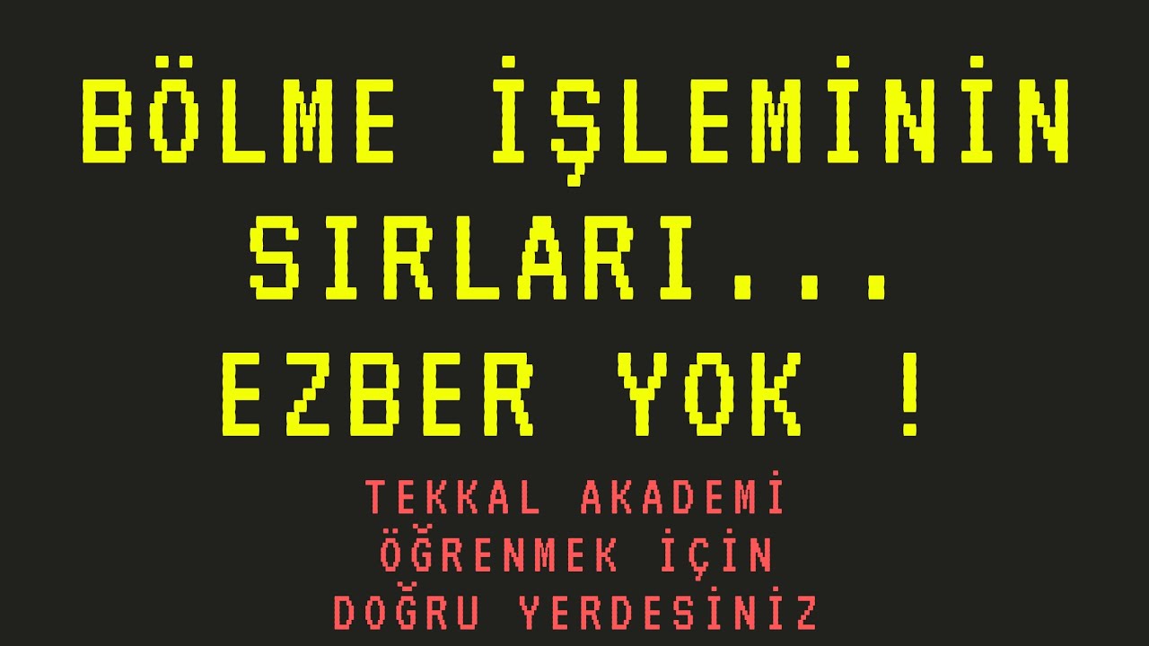Bölme İşleminin Sırları, neden sıfır ve virgül atarak bölmeye devam edilir?