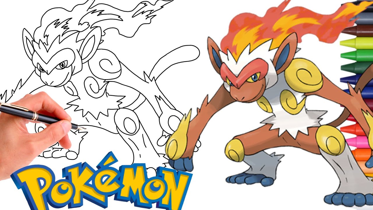 Como Desenhar FACILMENTE O POKÉMON INFERNAPE ! 