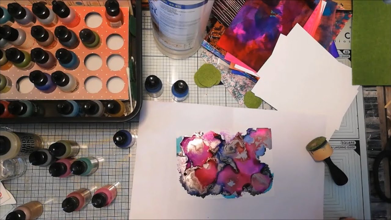 #Faltkarten Alcohol inks auf Keramikpapier von Faltkarten  #Daumenhoch