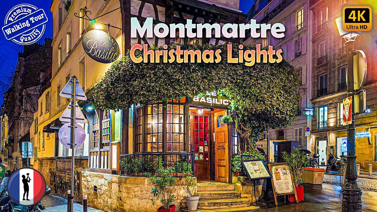 🇫🇷 Montmartre Christmas Market, Sacré-Cœur, Moulin Rouge - Paris, Walking Tour [4K/60fps]