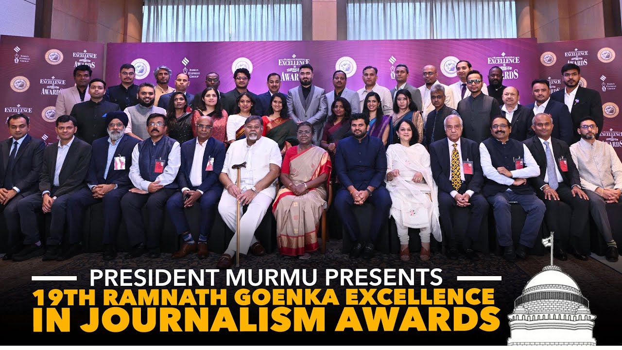 President Murmu presents 19th Ramnath Goenka Excellence in Journalism Awards for the year 2024-25