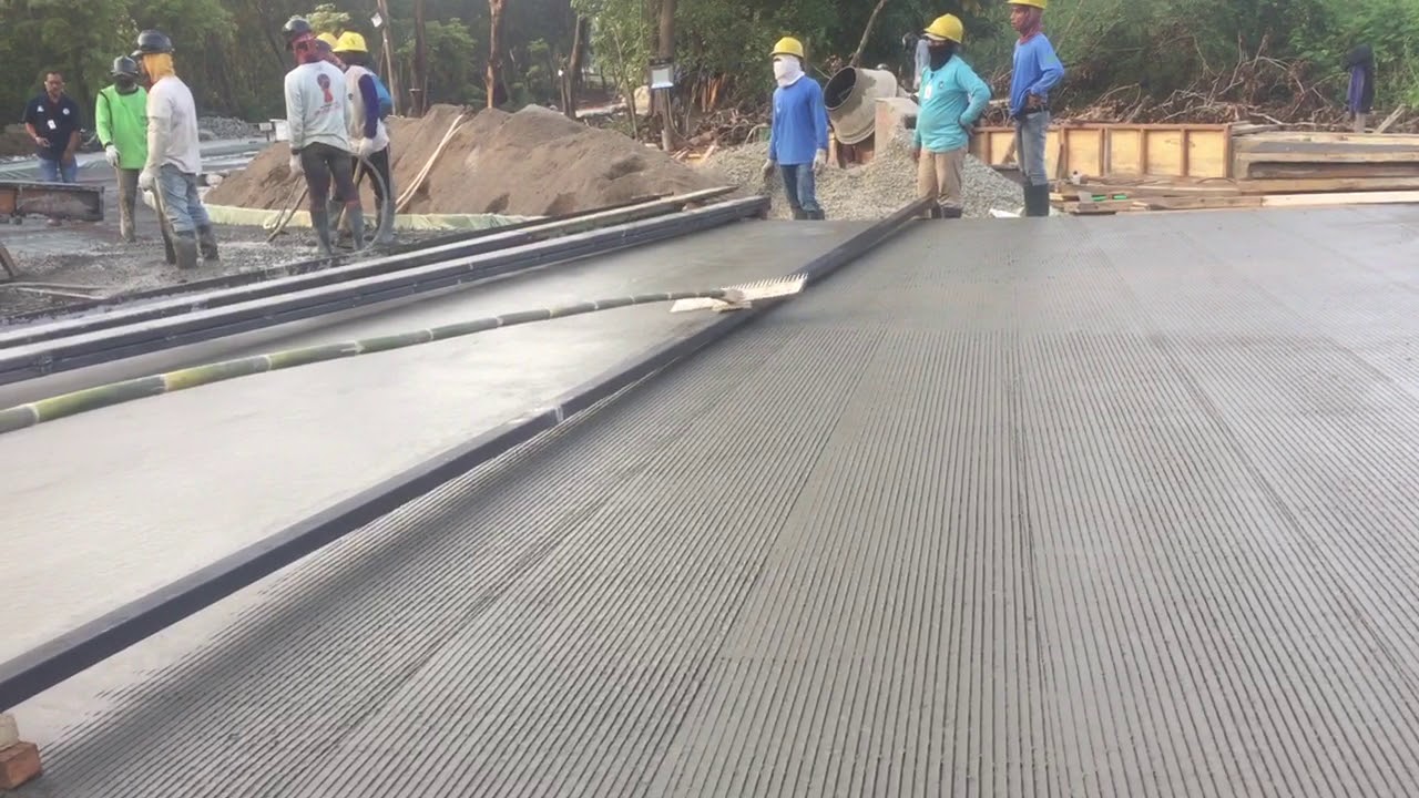 Cara buat garis jalan beton / rigit beton