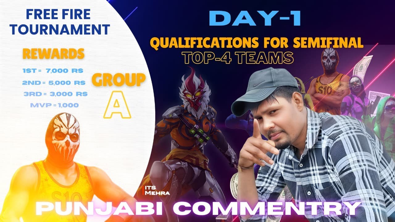 🔴[Live] FREE FIRE 15K TOURNAMENT GROUP-A MATCH | PUNJABI COMMENTERY its Mehra🔥#garenafreefire