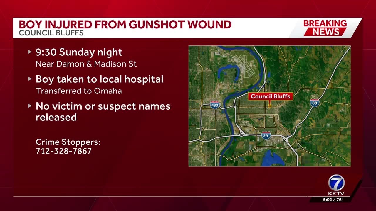 Council Bluffs police seek tips after boy shot in leg