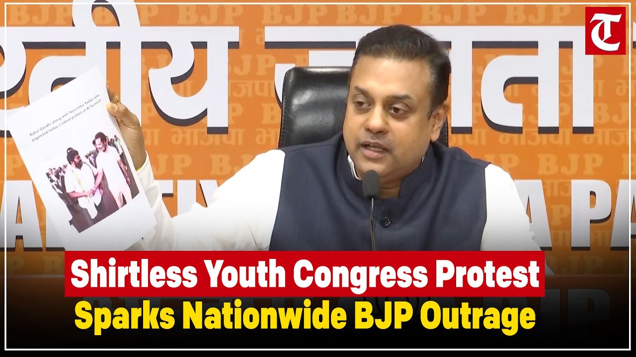 BJP Slams Youth Congress: “National Shame” Over Shirtless Protest at AI Summit