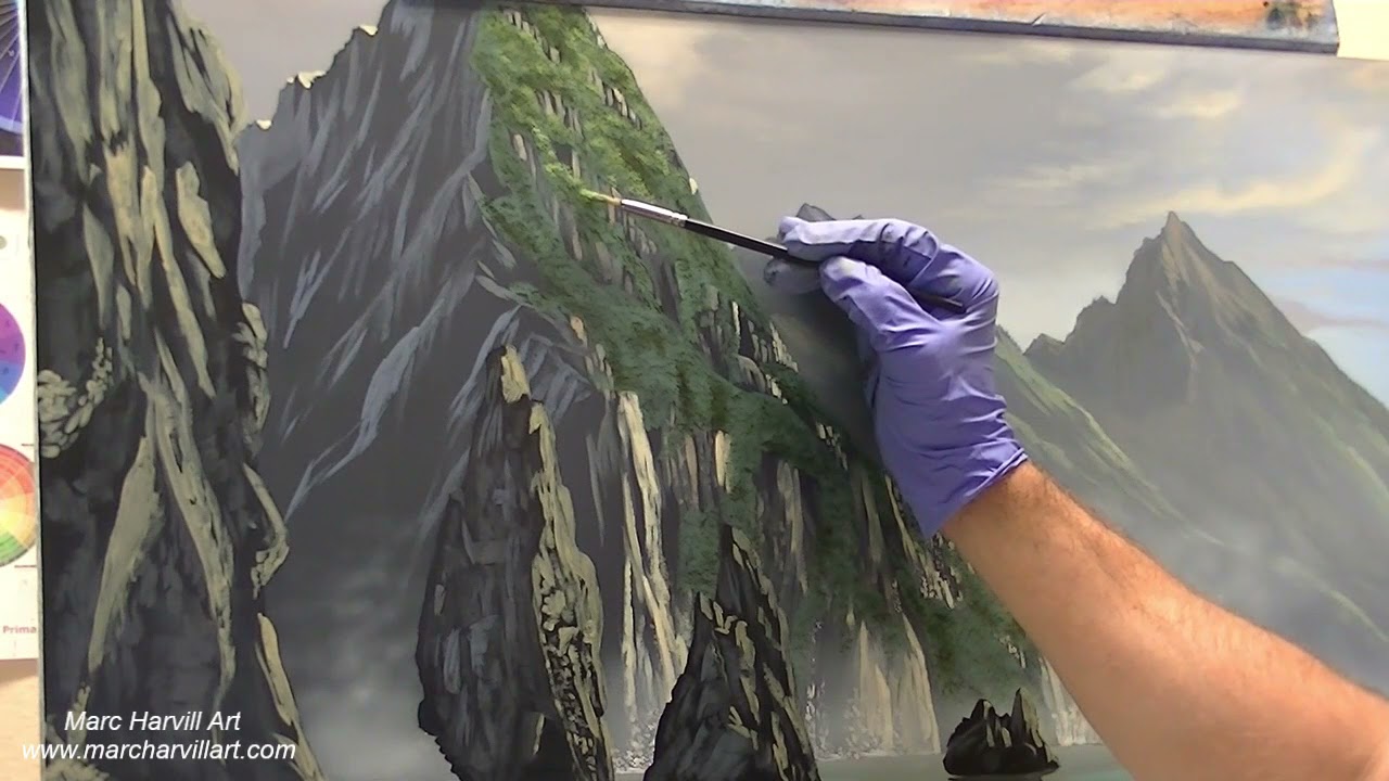 #37 Painting Foliage on Rock Cliff Voyage | Part 1 | Marc Harvill Art