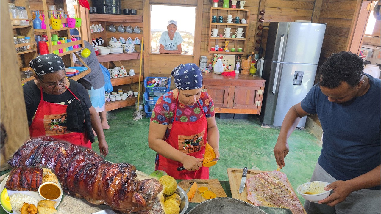 La Doña Prepara un SAZON VERDE para esta COSTILLA A LA LEÑA. La vida del campo