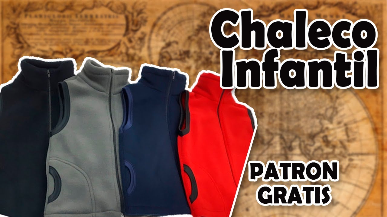 ✃Confeccionar Chaleco Polar Infantil ✁  ⇣ Patron/Molde Gratis Talla