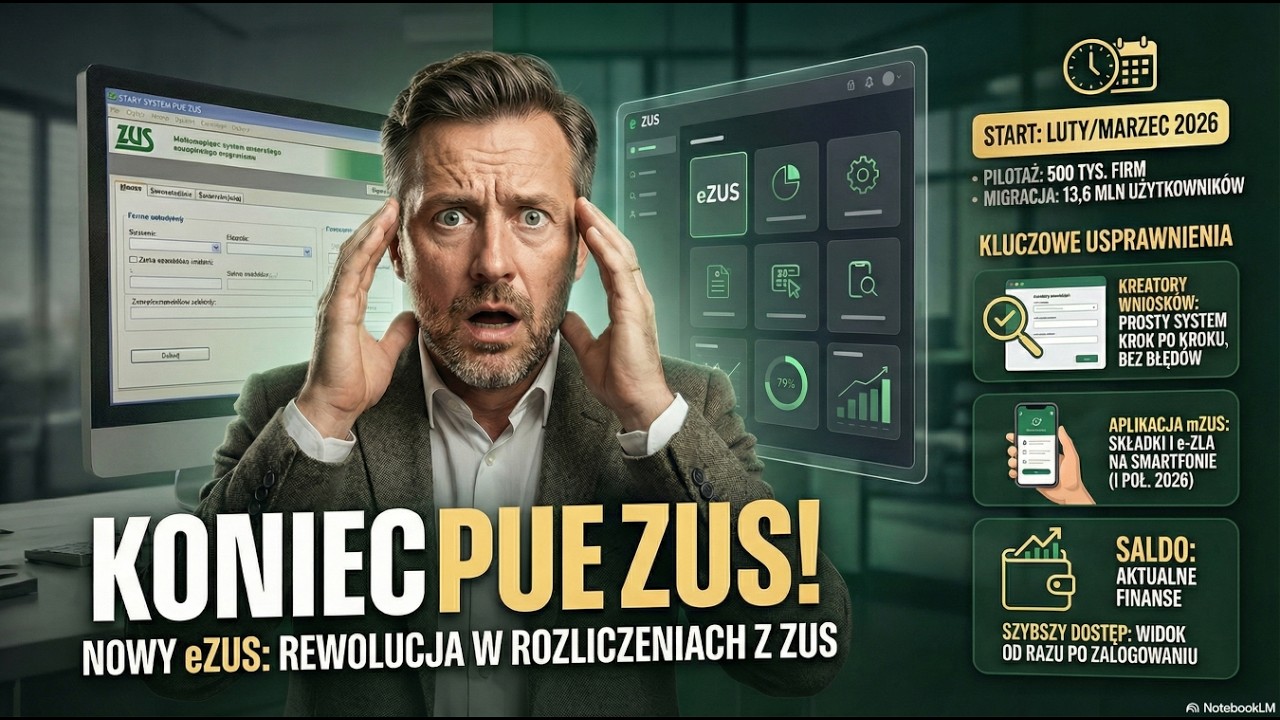 PUE ZUS znika! 🔚 Poznaj eZUS i mZUS &ndash; rewolucja w Twoim telefonie już w 2026.